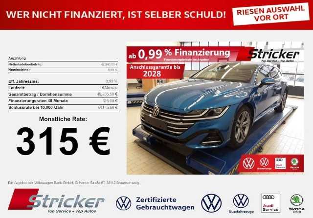 Volkswagen Arteon °°Shooting Brake R-Line 2.0TDI DSG 4M 315,-ohne Anzahlung Neu 80.570,-